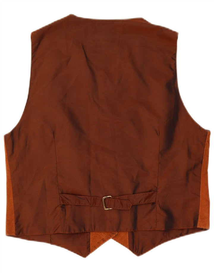 S.Oliver Chaleco de ante para mujer IT 40 Small Brown Leather