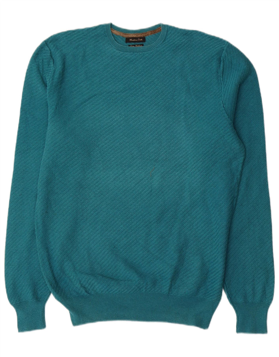 Jersey Massimo Dutti Hombre Cuello Redondo Algodón Azul Medio
