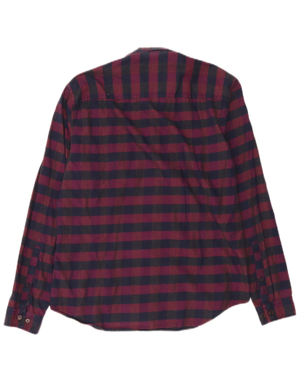 Camisa de franela de corte slim para hombre Joules Algodón a cuadros en color burdeos medio