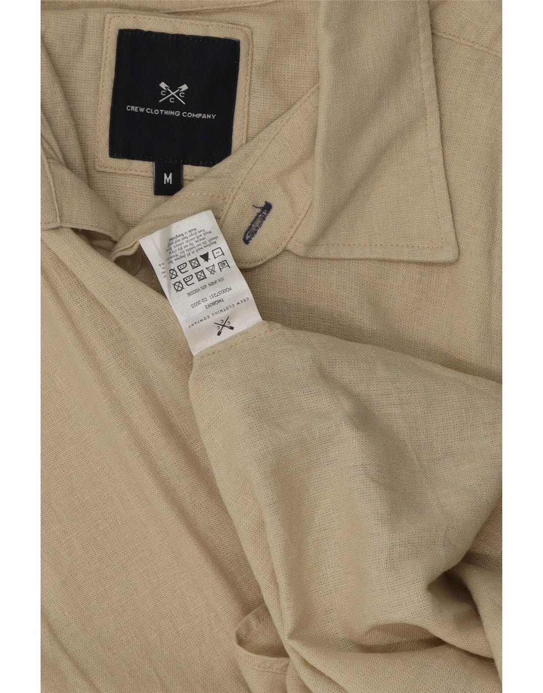 Crew Clothing Camisa Hombre Lino Beige Medio