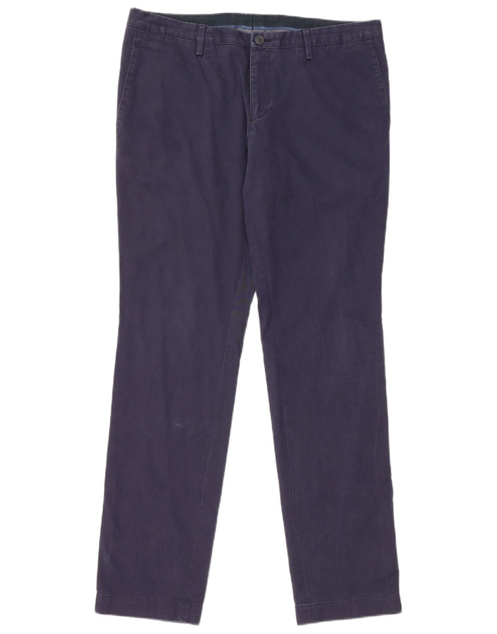 HUGO BOSS Pantalón chino ajustado para hombre EU 50 Large W34 L32 Azul marino Algodón