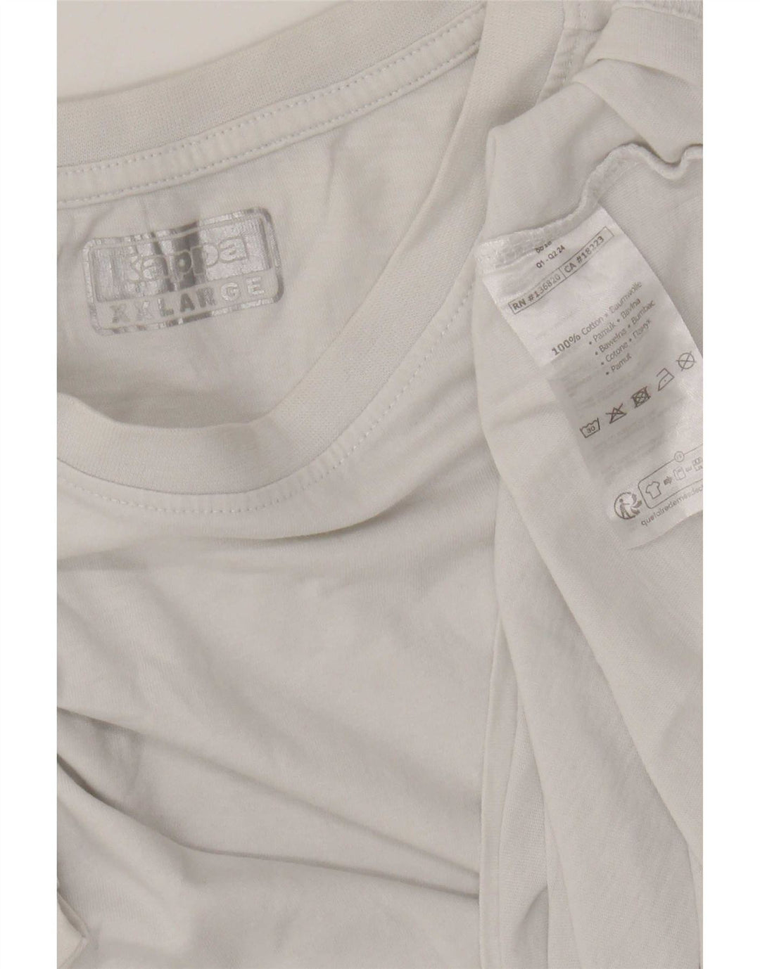 Kappa Camiseta Hombre Top 2XL Blanco Algodón
