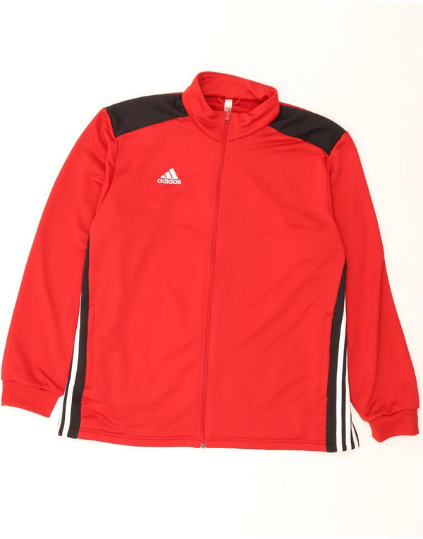 Adidas - Chaqueta de chándal para hombre, talla 2XL, color rojo, poliéster