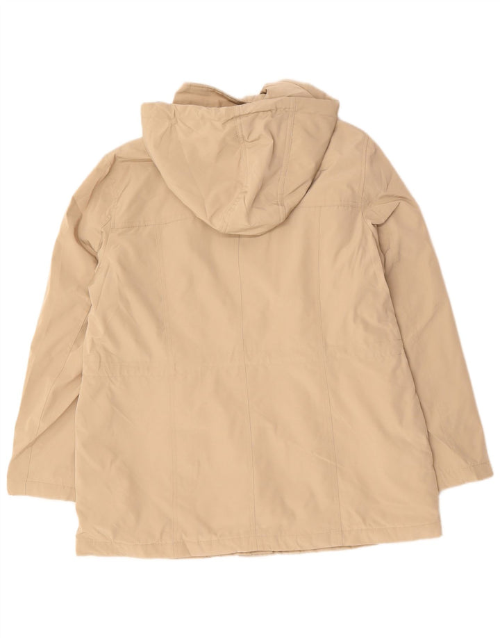 LONDON FOG Chaqueta utilitaria con capucha para mujer UK 46 Grande Poliéster beige