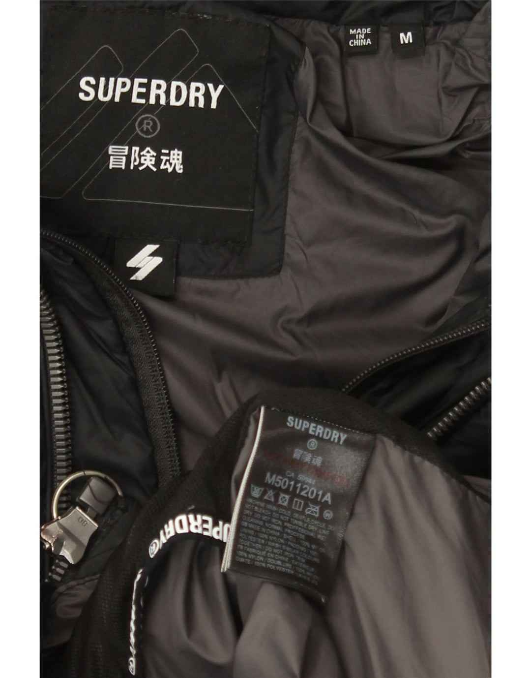 Superdry Chaqueta Acolchada Con Capucha Para Hombre UK 38 Medium Black Nylon