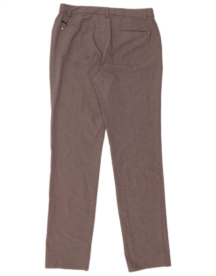 Puma Pantalones casuales ajustados para hombre W34 L36 Poliéster gris