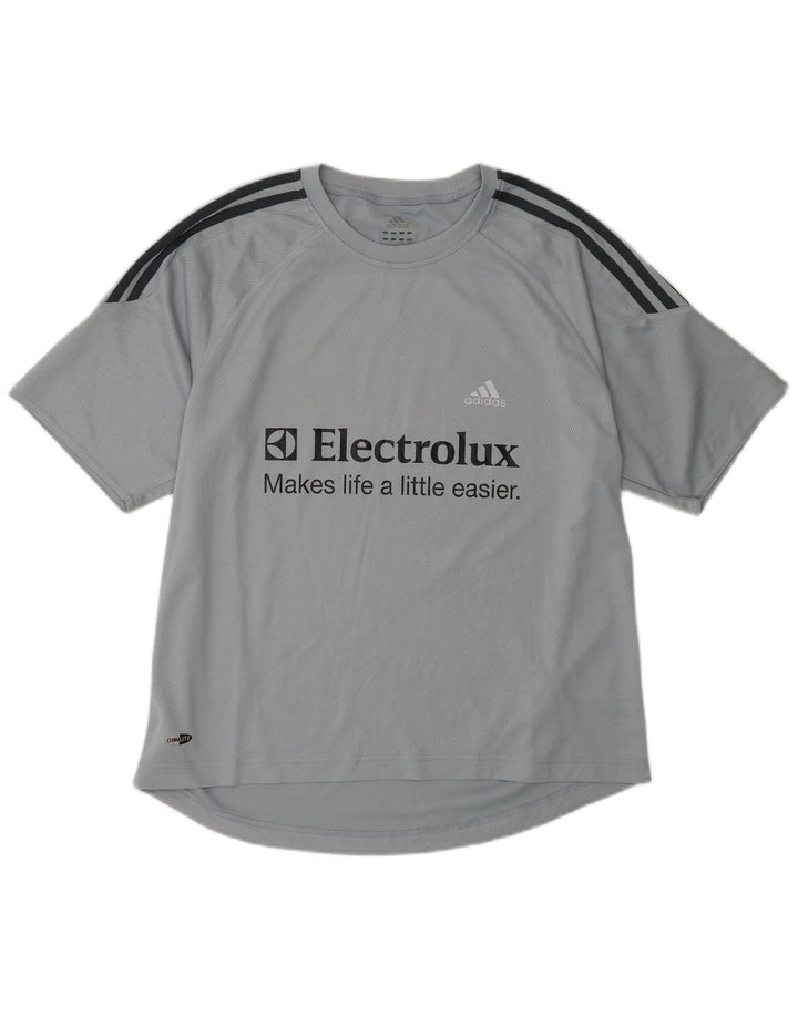 Adidas Mens Climalite Graphic Camiseta Top Grande Gris Poliéster