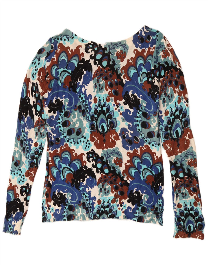 J. Crew Suéter tipo jersey con cuello barco para mujer UK 12 Medium Multicolor Paisley