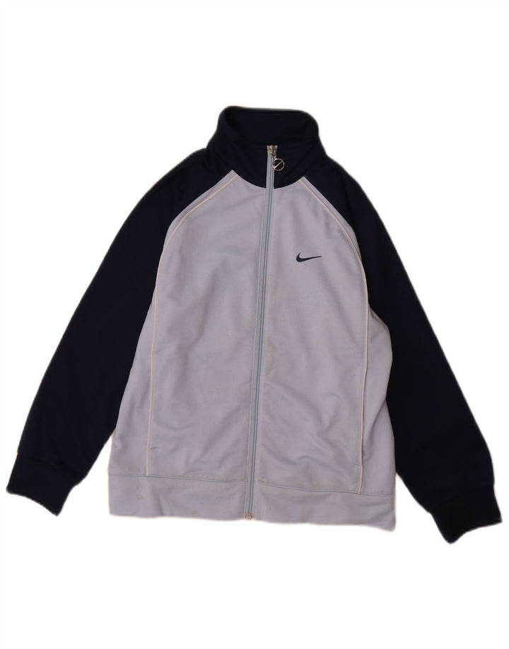 Nike - Chaqueta de chándal gráfica para niños de 8 a 9 años, color azul pequeño
