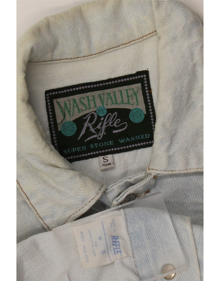 RIFLE Chaqueta vaquera extragrande para mujer UK 10 Small Blue Cotton