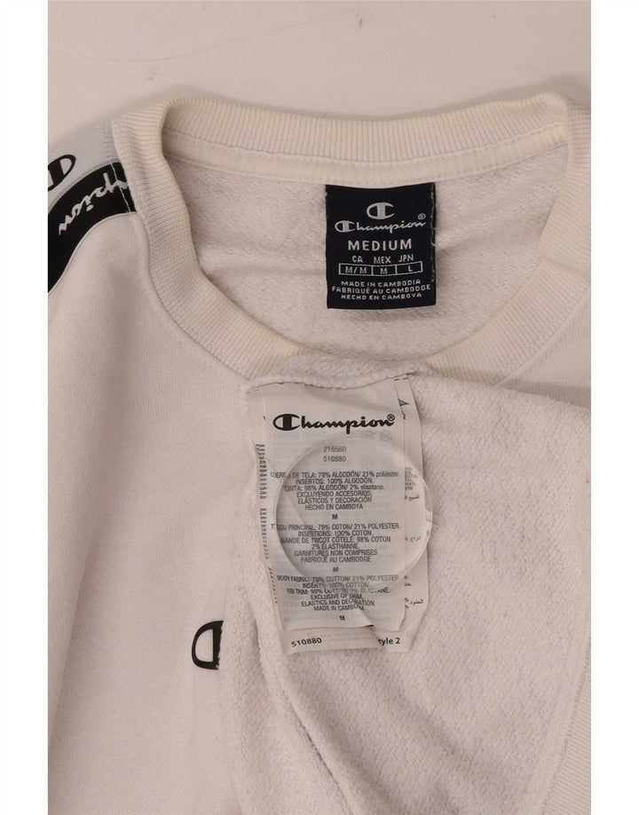 Champion Sudadera Estampada Con Estampado De Algodón Blanco Color Block Medio