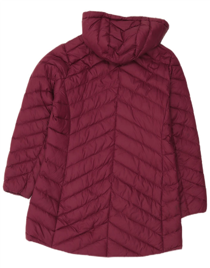 Marks & Spencer Abrigo acolchado con capucha para mujer UK 42 Medio Borgoña Poliamida