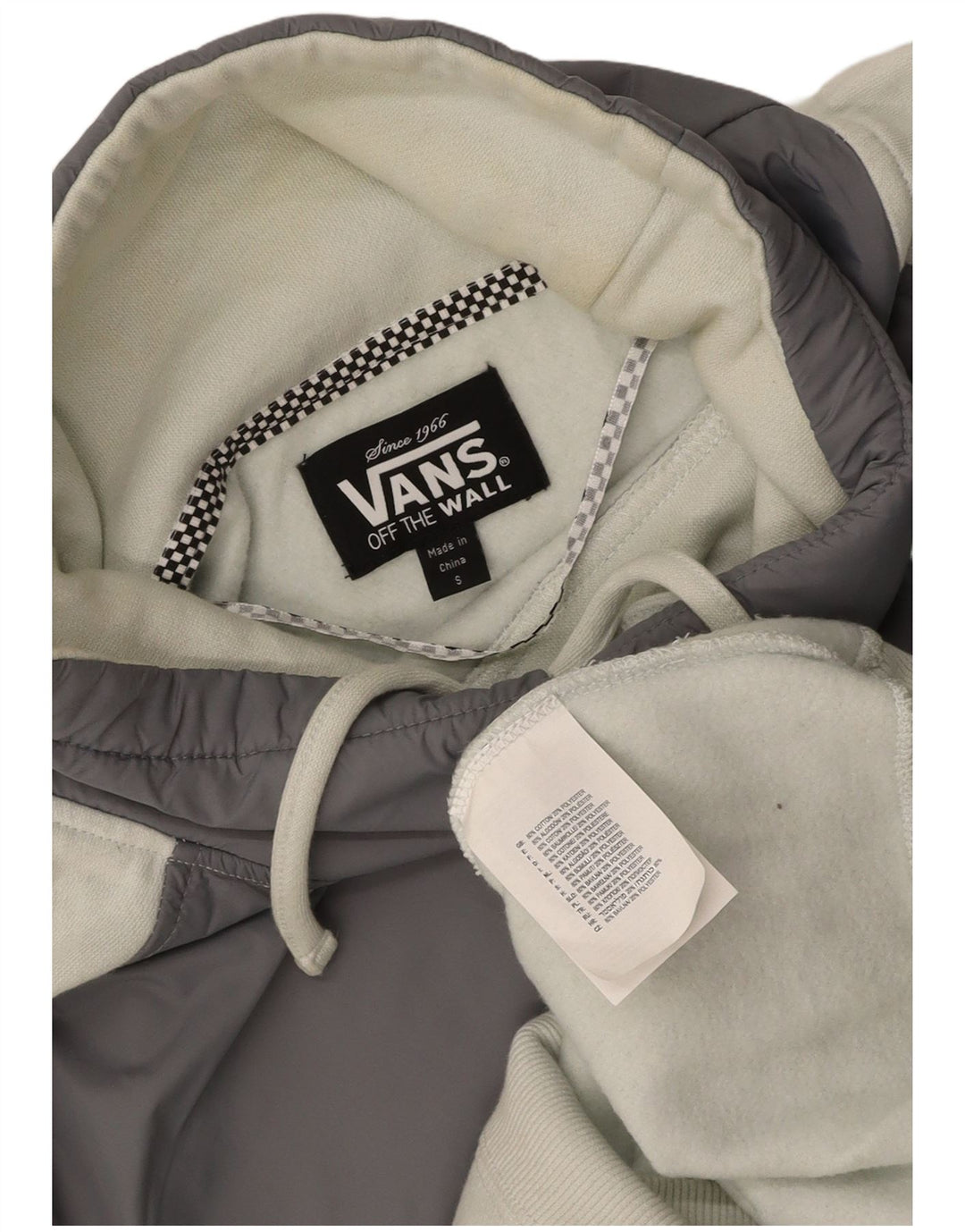 VANS Sudadera tipo jersey para mujer UK 10 Small White Colourblock Cotton