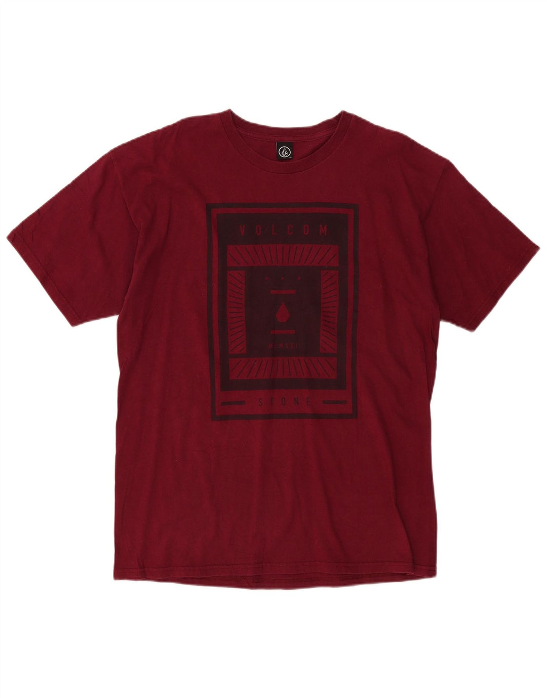 Volcom Camiseta gráfica para hombre Top Large Borgoña