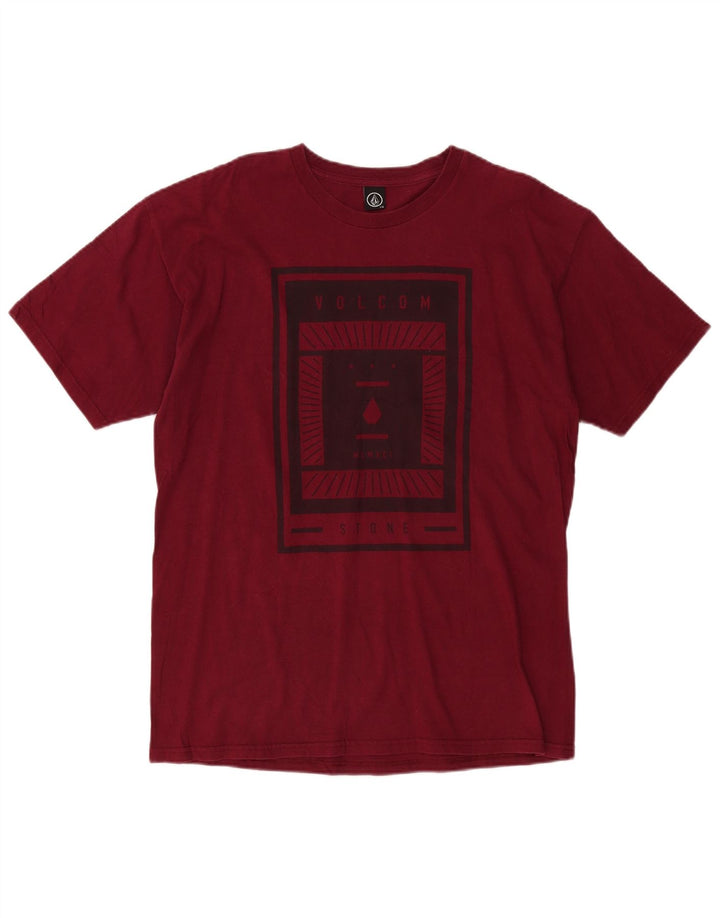 Volcom Camiseta gráfica para hombre Top Large Borgoña