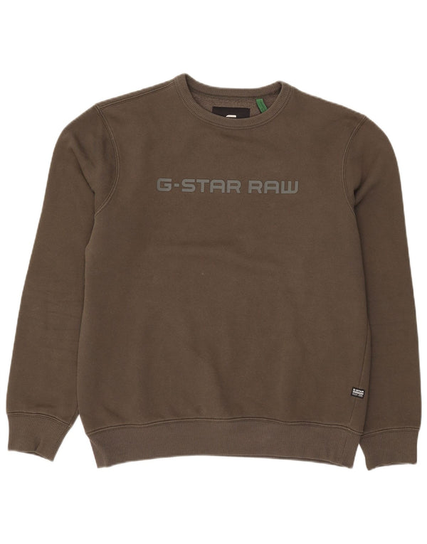 G-Star Hombre Sudadera Gráfica Jumper Medium Khaki Algodón