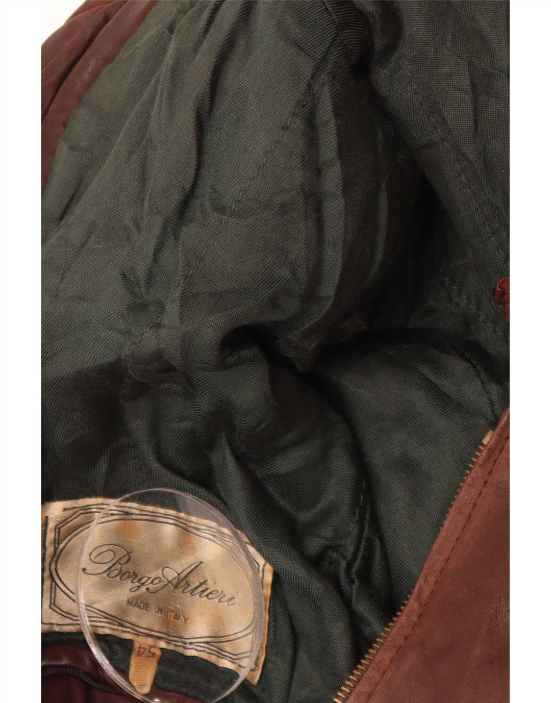 Chaqueta motera de cuero para hombre Borgo Arthieri IT 54 2XL Marrón