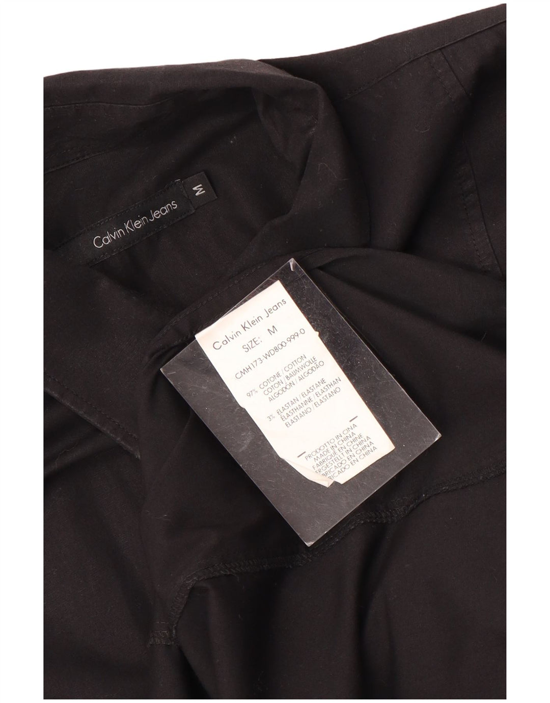 Camisa Calvin Klein Jeans Hombre Algodón Medio Negro