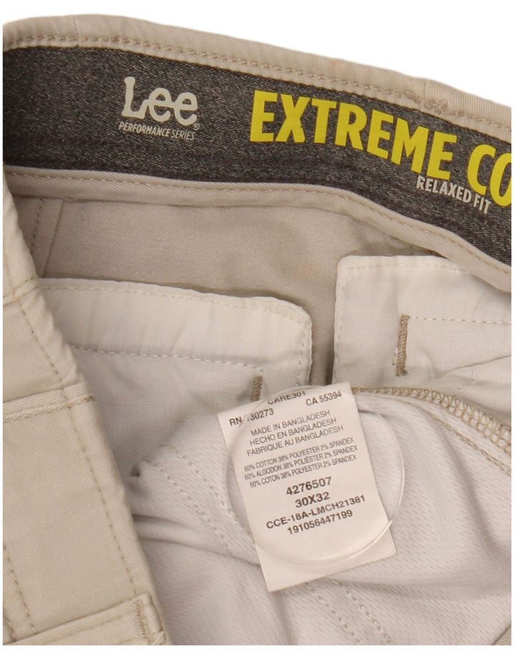 LEE Pantalones chinos de ajuste relajado y comodidad extrema para hombre W30 L32 Algodón beige