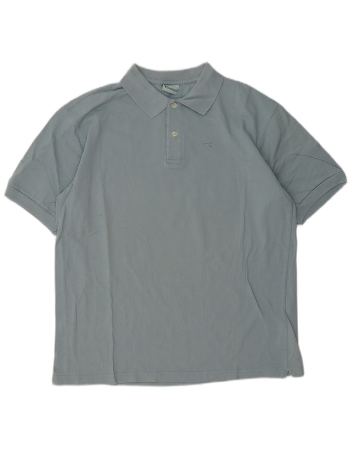 Diadora Polo Hombre Algodón Azul Grande