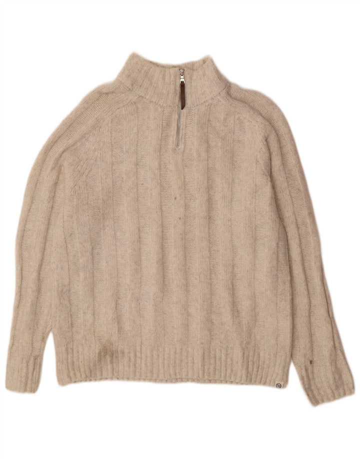 Marks & Spencer Jersey con Cuello y Cremallera para Hombre Acrílico Blanco Roto Mediano