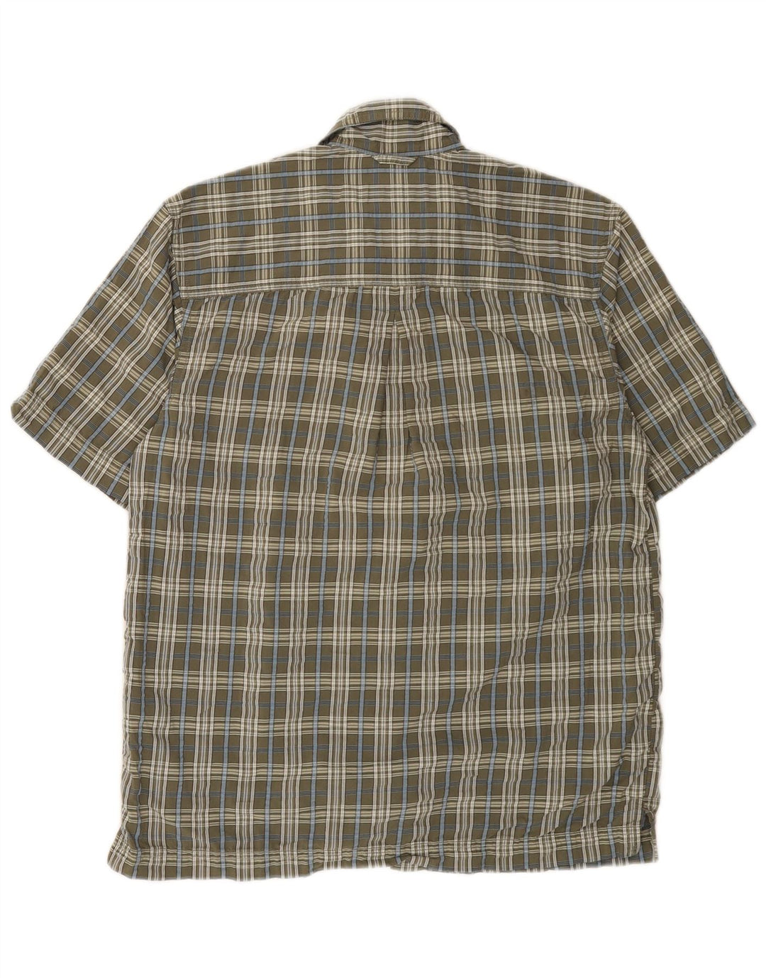 EDDIE BAUER Camisa de manga corta para hombre de algodón a cuadros gris pequeño