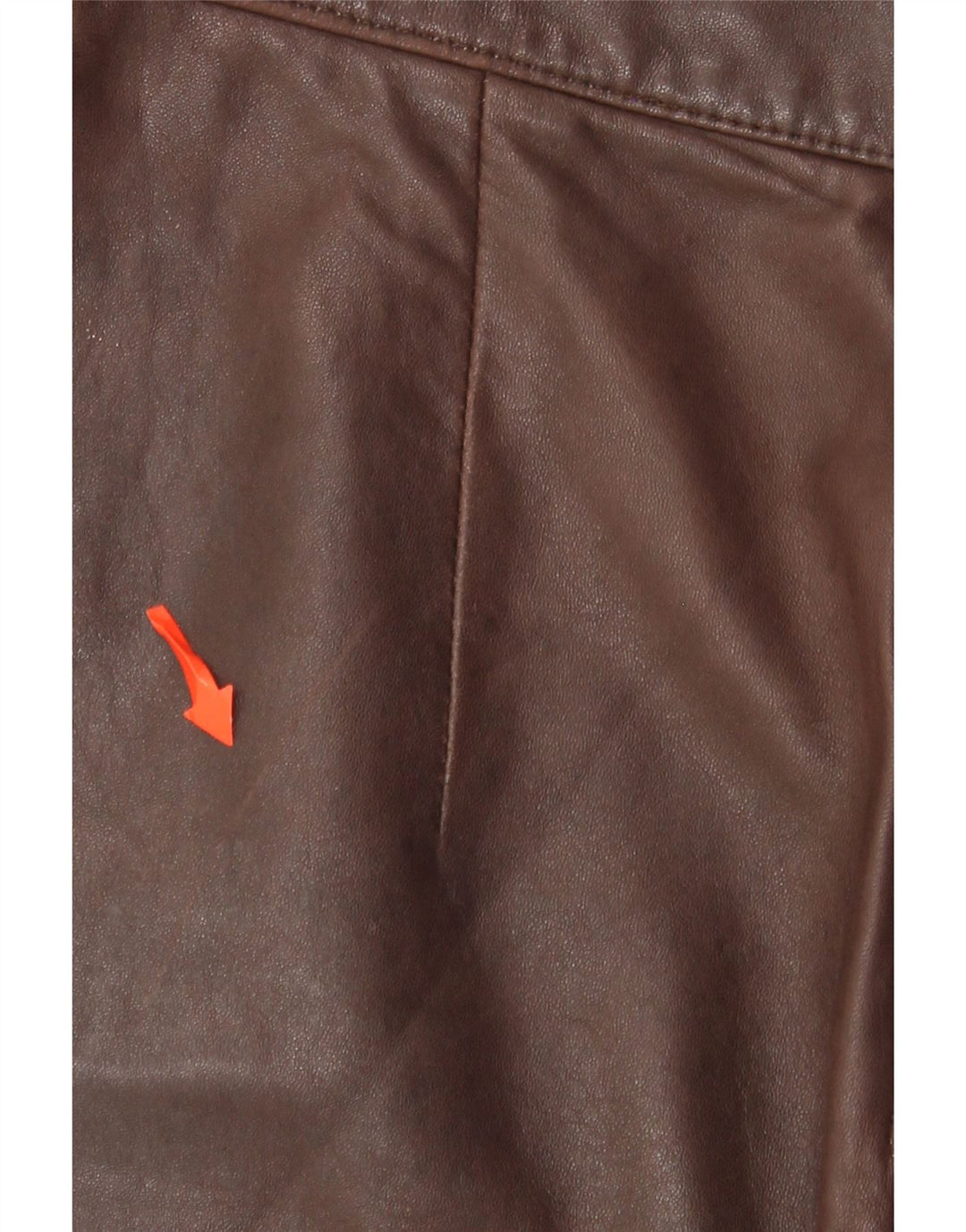 Falda de cuero vintage para mujer W28 cuero marrón medio