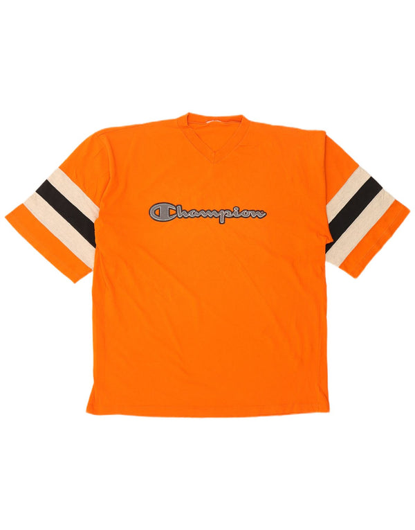 Champion Camiseta gráfica para hombre Top XL Naranja Colorblock