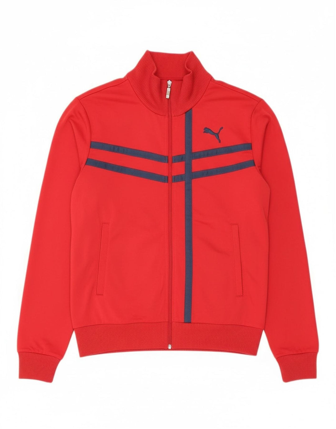Puma Hombre Chándal Top Chaqueta Mediana Rayas Rojas Poliéster