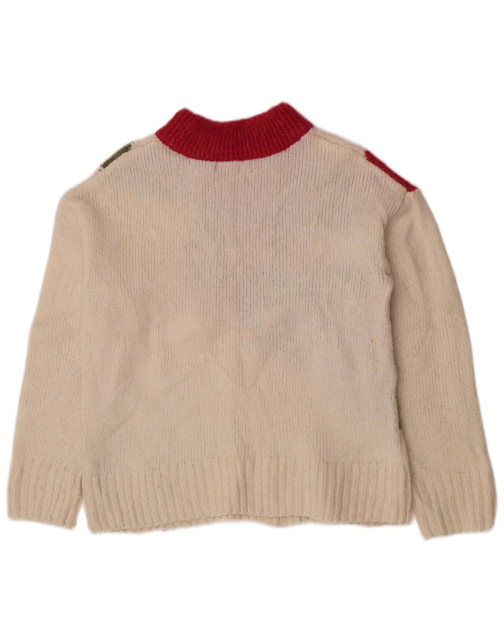 Marks & Spencer Suéter tipo jersey con cuello alto para mujer UK 10 Small Off White