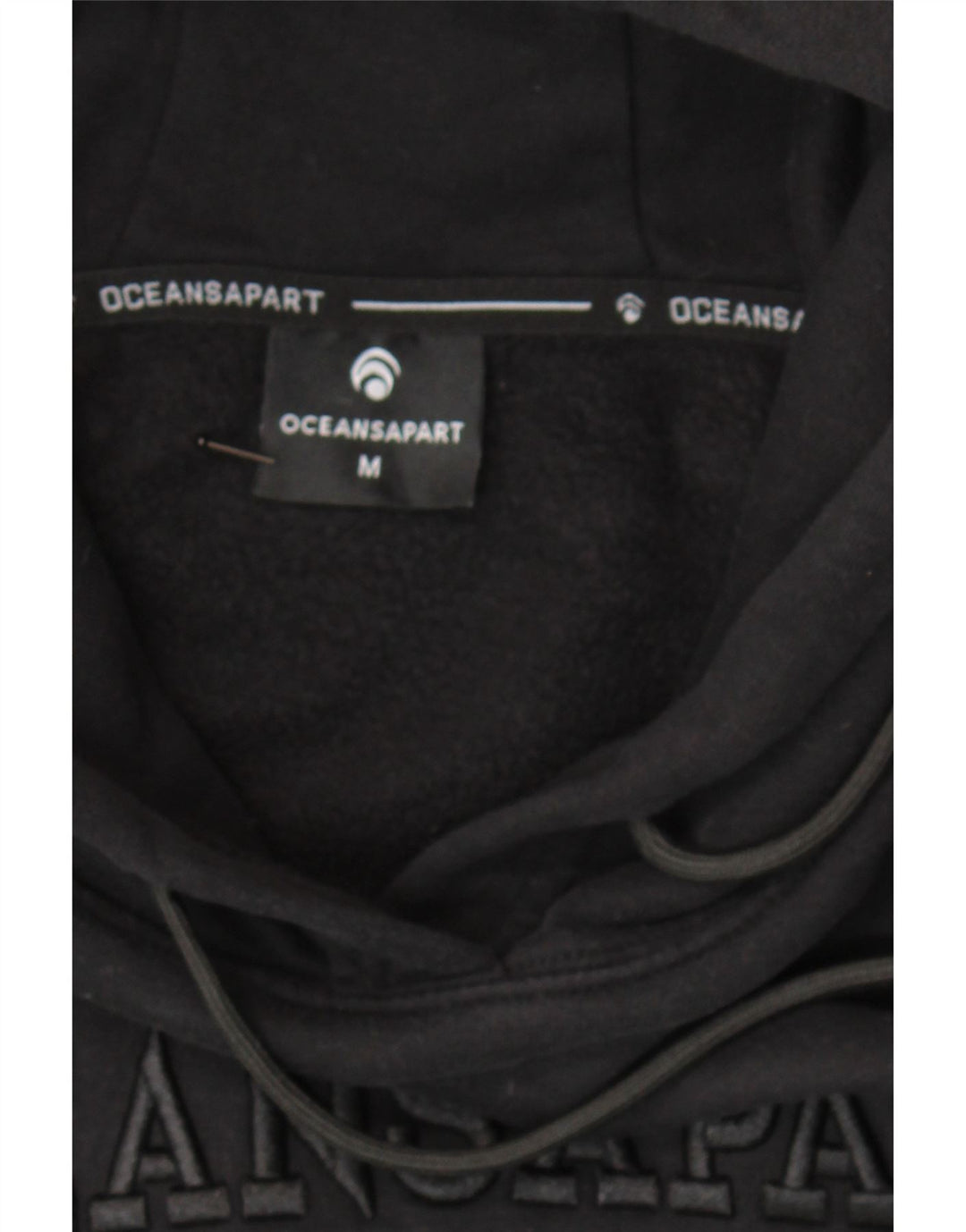 OCEANSAPART Mens Graphic Hoodie Jumper Medium Black Vintage Oceansapart and Second-Hand Oceansapart from Messina Hembry 
