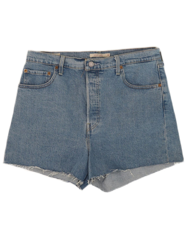 Levi's Mujer Ribcage Denim Shorts W32 Grande Algodón Azul