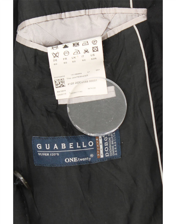 HUGO BOSS Chaqueta tipo blazer Guabello de 2 botones para hombre UK 40 Large Viscosa negra