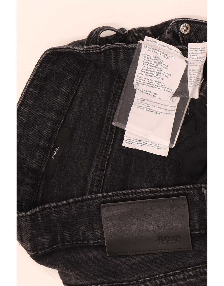 Hugo Boss Vaqueros rectos elásticos para hombre W34 L30 Algodón gris