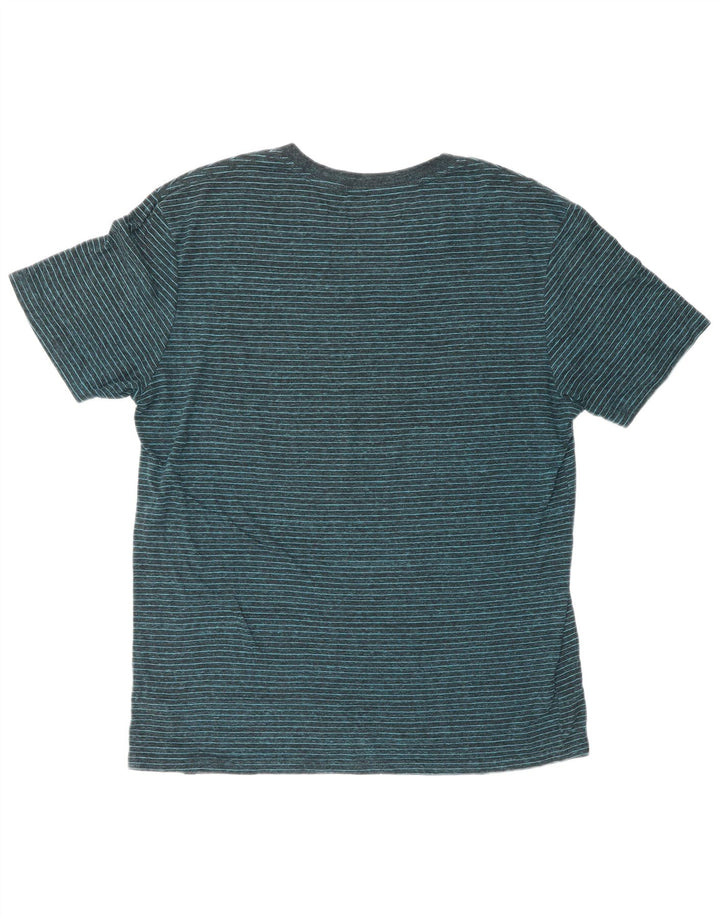 HURLEY Camiseta gráfica de ajuste premium para hombre Top grande de poliéster a rayas azules
