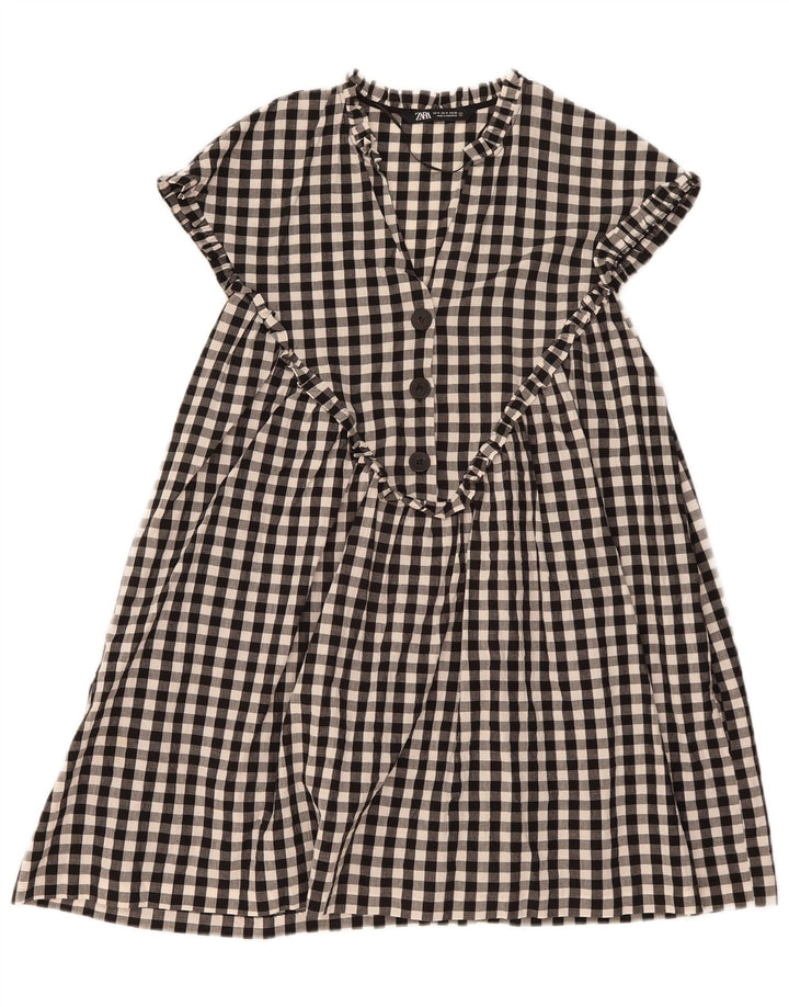 Zara Vestido Acampanado para Mujer UK 44 Medium Black Gingham