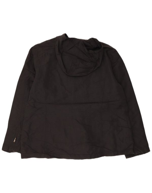 Eddie Bauer Chaqueta cortavientos con capucha de gran tamaño para mujer UK 40 XL Nylon negro
