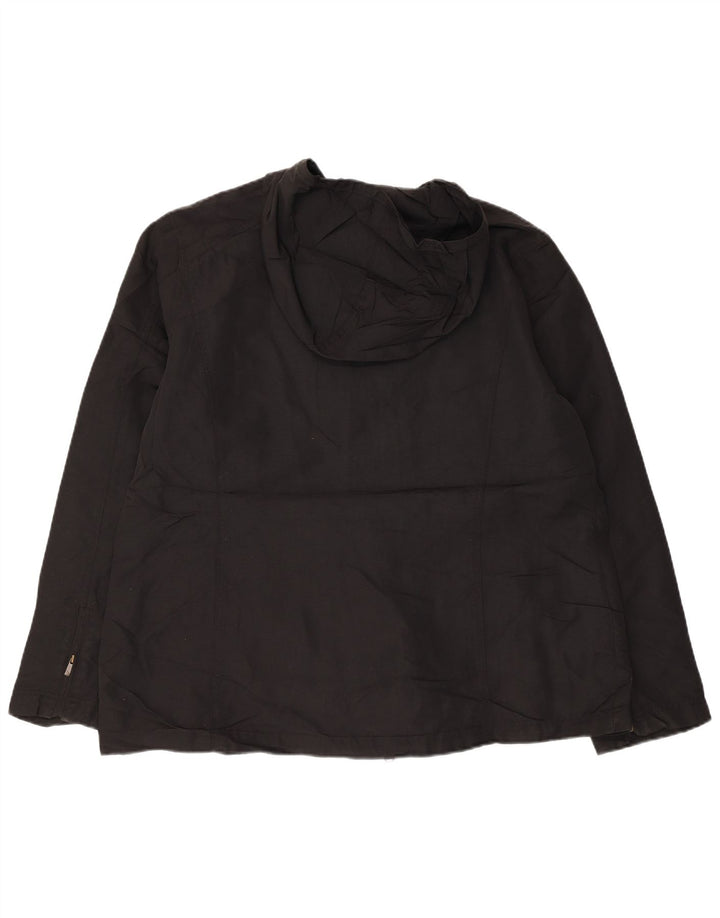 Eddie Bauer Chaqueta cortavientos con capucha de gran tamaño para mujer UK 40 XL Nylon negro
