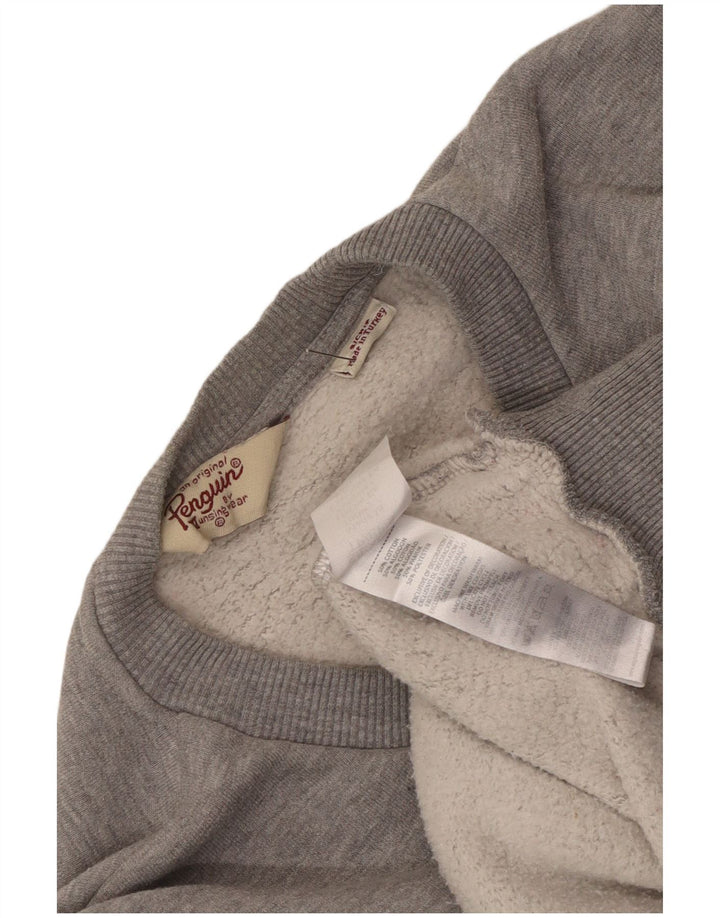 Penguin - Sudadera con gráfico para Hombre, Jersey pequeño de algodón Gris