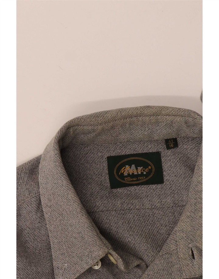 Camisa vintage para hombre talla 41 16 gris grande
