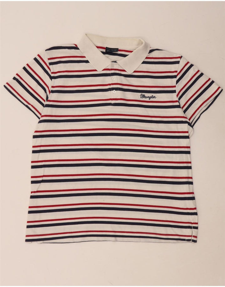 WRANGLER Polo para hombre 2XL Algodón a rayas blancas