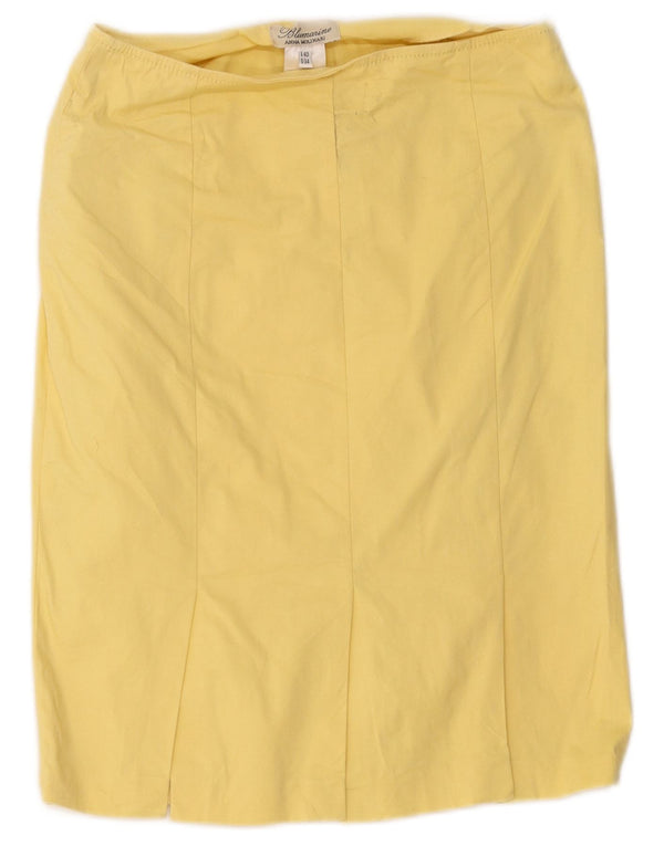 Blumarine Falda Recta Mujer IT 40 Small W30 Algodón Amarillo