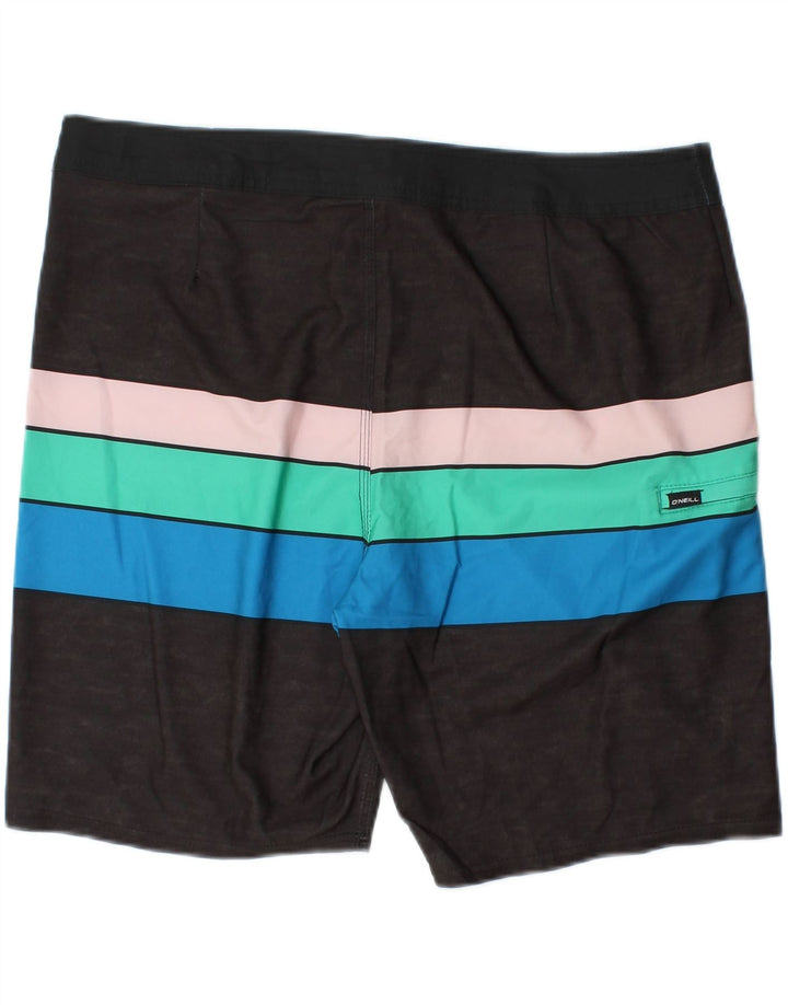 O'NEILL Mens Swimming Shorts Large  Black Striped Polyester Vintage O'Neill and Second-Hand O'Neill from Messina Hembry 