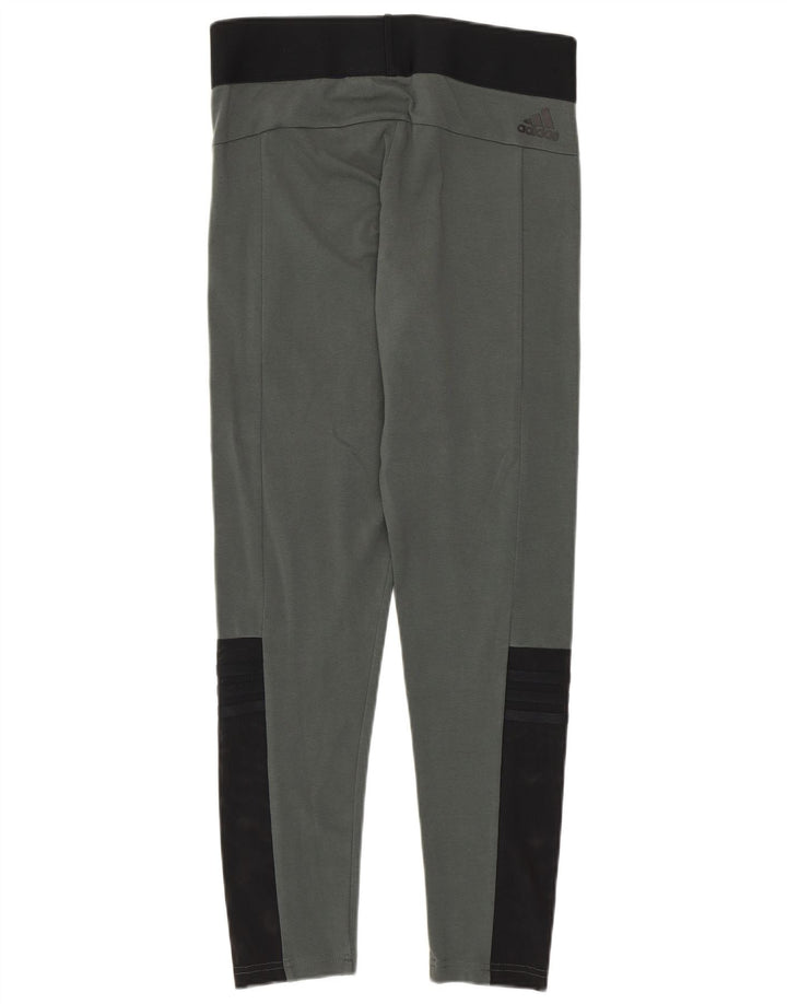 Adidas Leggings para mujer Reino Unido 12/14 Algodón gris medio con bloques de color