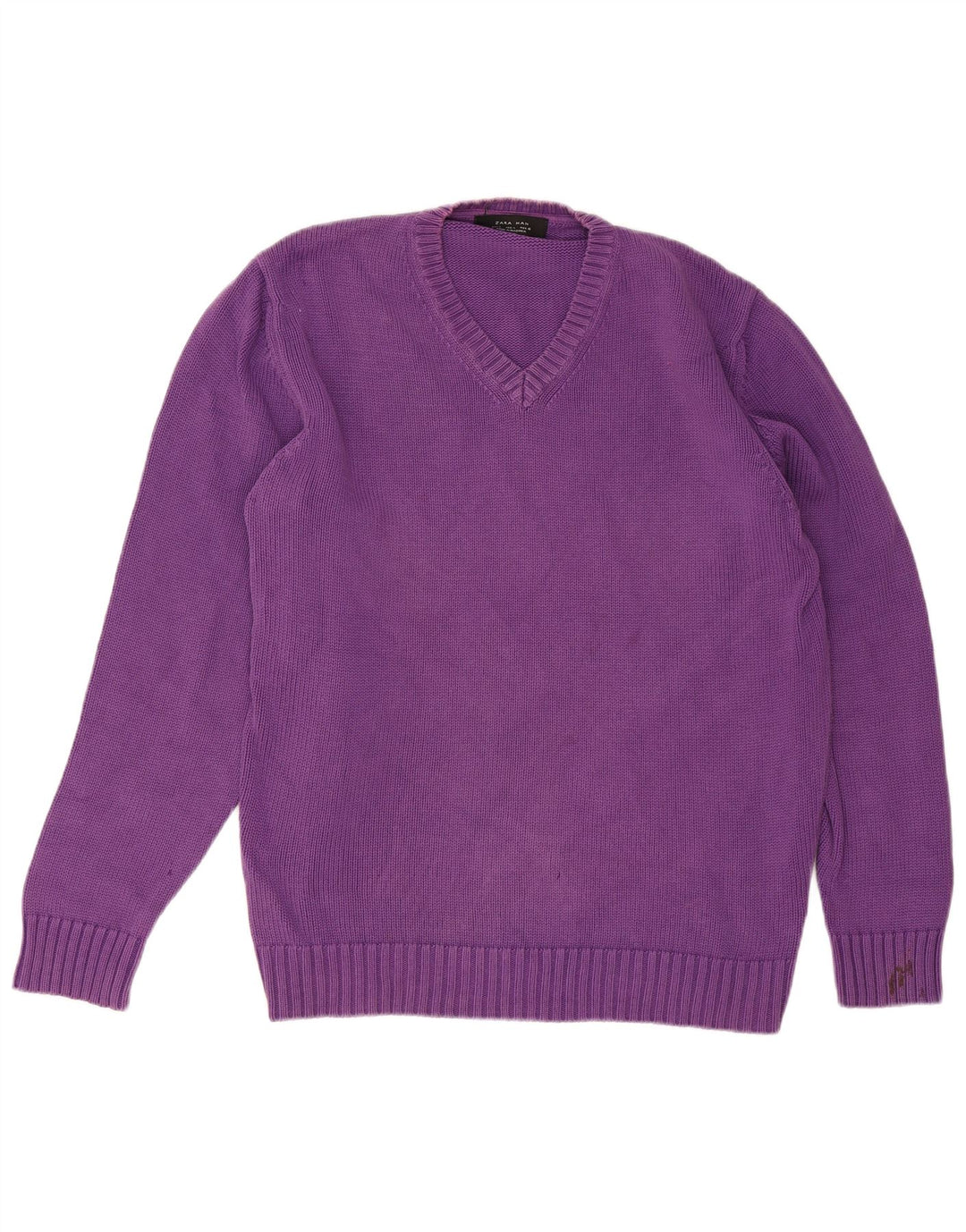 Zara Hombre Jersey Con Cuello En V Jersey Grande Púrpura