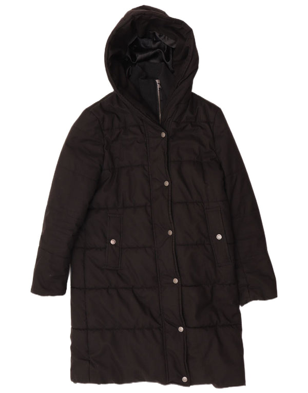 Crew Clothing Abrigo acolchado con capucha y ajuste regular para mujer, talla 44, talla M, color negro