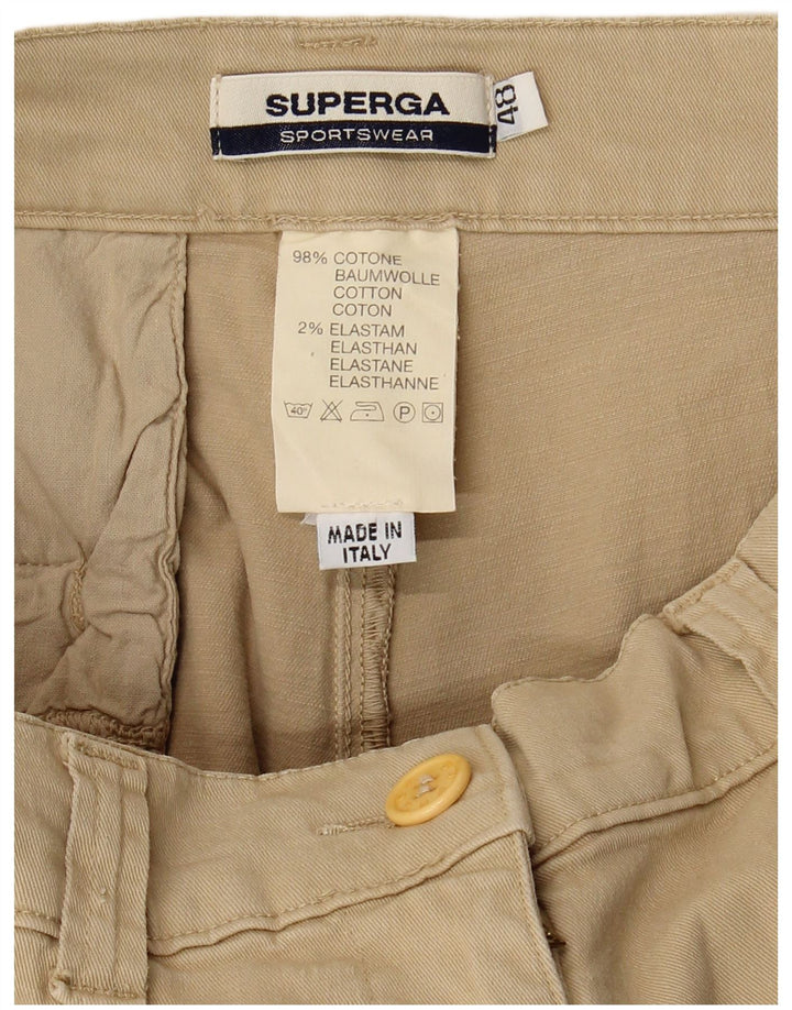 Superga - Pantalón cargo recto para hombre IT 48 Medium W30 L33 Algodón beige
