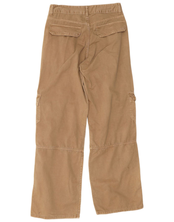 Zara Mujer Pantalón Cargo Holgado EU 36 XS W26 L30 Algodón Beige