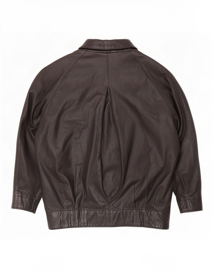 Angelo Muroni Chaqueta de cuero extragrande para mujer EU 36 Small Black