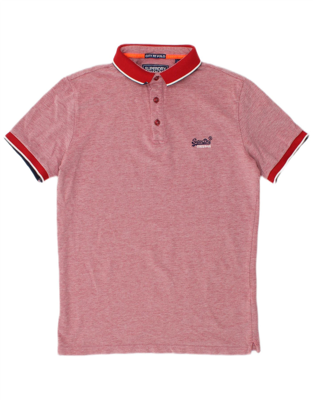 SUPERDRY Polo City Fit de algodón moteado en rojo medio para hombre